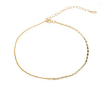 Сребърна Гривна за Глезен Хибрид S925, сребро с родиево покритие и 18К позлата