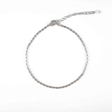 Сребърна Гривна за Глезен Нишка S925 с родиево покритие, 20 +5 см, 2.1 г