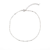 Сребърна Гривна за Глезен Нежност S925 с родиево покритие и сертификат за качество