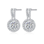 Сребърни обеци Разкош S925 с кристали и блясък, размер 40+5 см, сертификат за качество.