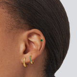 Сет Обеци Emerald Gold с 18К Златно Покритие- 6 бр. Златни обеци с зелени кристалчета.