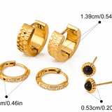 Сет обеци Златна Триада с 18К златно покритие, 6 бр. с различни размери и дизайни.