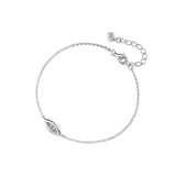 Сребърна гривна Eyes с кристал S925 в сребърен и златист цвят, регулируем размер 16+4 cm.