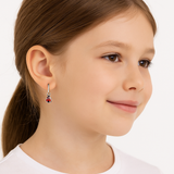 Детски Сребърни Обеци Халки с Висулка "Калинка" (925)