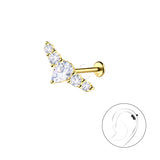 Сребърни Обеци Клоуи с 14К Златно Покритие S925