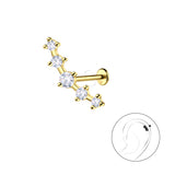 Сребърни Обеци Labret 2.0 с 14К Позлата S925