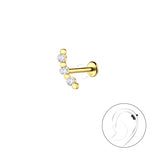 Сребърни Обеци Мая с 14К Златно Покритие S925