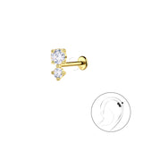 Сребърни Обеци Нова с 14К Златно Покритие S925