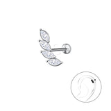 Сребърни Обеци Цвете с 14К Позлата S925