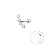 Сребърни Обеци Златна Тиара с 14К Златно Покритие S925