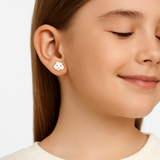 Детски Сребърни Обеци "Усмихнат Облак" (925) с Емайл