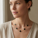 Колие Five Clover от сребро с 14К златно покритие