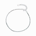 Сребърна гривна Lumi Line, минималистичен дизайн, с 18К позлата, размер 16+3 см.
