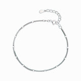 Сребърна гривна Lumi Line, минималистичен дизайн, с 18К позлата, размер 16+3 см.