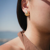 Обеци Перличка с 18К Позлата, златисти, височина 1.74 см, диаметър 1.8 см, медицинска стомана 304L