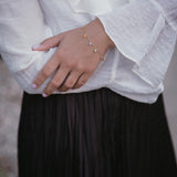 Сребърна Гривна Цвете с 18К Златно Покритие