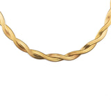 Преплетено златисто колие змийска плетка 18к златно покритие