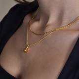 Двойно Колие Капка с 18К Златно Покритие