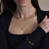 Тройно Колие Циркон с 18К Златно Покритие