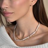 Двойно Колие Натурална Перла с 18К Златно Покритие