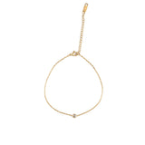 Мека гривна с кристал в розово злато