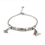 Мека гривна с пеперудки и блестящи камъни