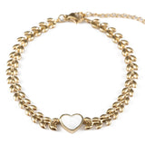 Гривна сърце със седеф - 2цвята