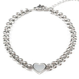 Гривна сърце със седеф - 2цвята