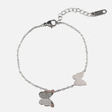 Гривна със сладки пеперудки в сребристо