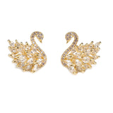 Обеци Лебед с Ослепителен Блясък Gold Swan