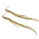 Златисти дълги обеци с камъни