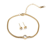Златист Комплект Serenade- Обеци+ Гривна