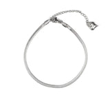 Гривна за глезен змийска плетка в сребрист цвят