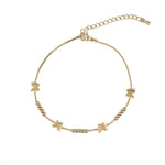 Гривна за глезен с пеперудки в златисто, символизираща свобода и нежност, изработена от неръждаема стомана.