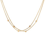 Двойно колие с плетка и кубчета, изработено от медицинска стомана с 16К златно покритие.