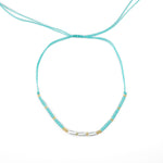 Бохо гривна за глезен с нежни перли и мъниста в светло син цвят.