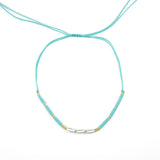 Бохо гривна за глезен с нежни перли и мъниста в светло син цвят.