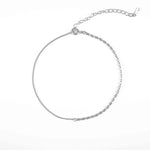 Сребърна Гривна за Глезен Хибрид S925 с родиево покритие и регулируем размер.