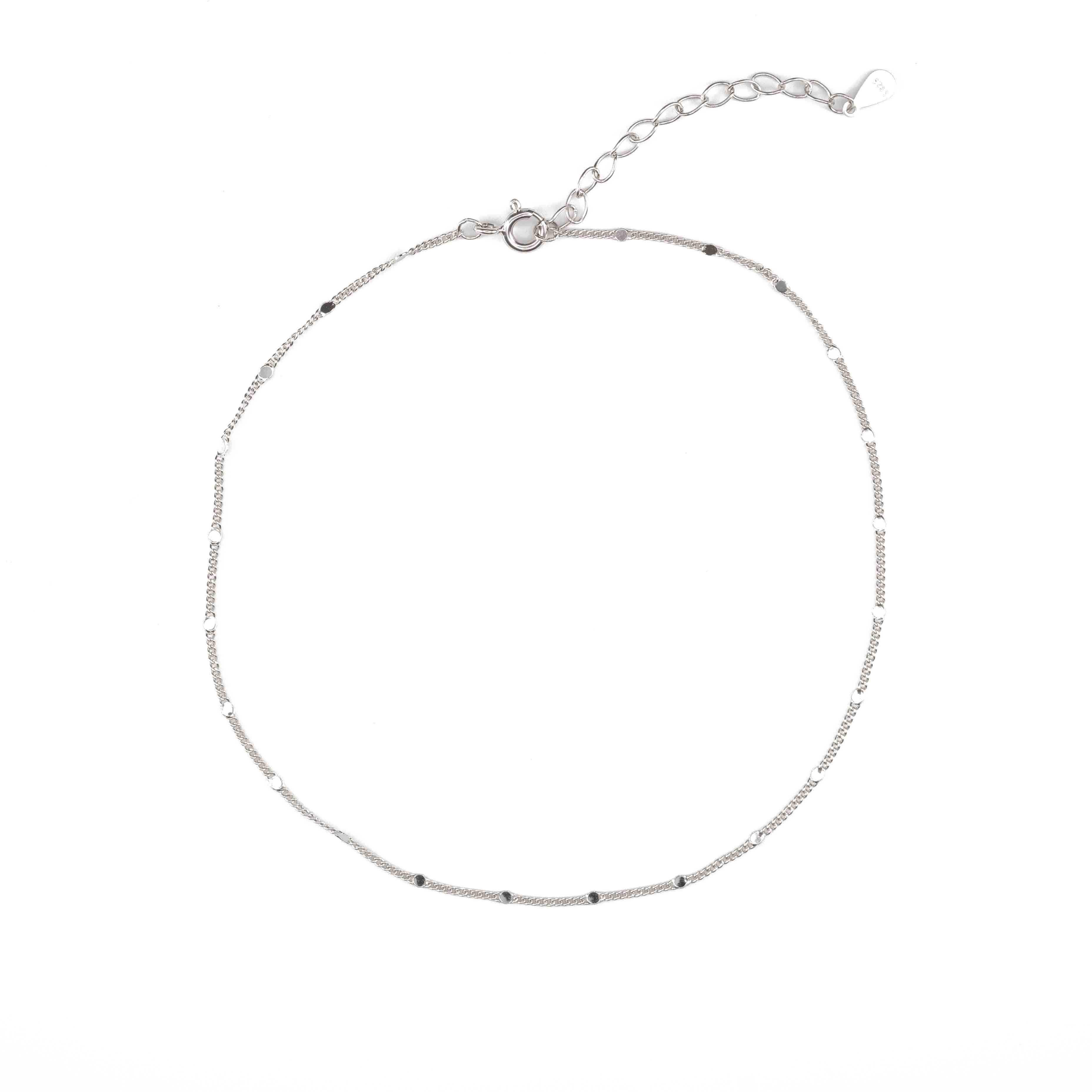 Сребърна Гривна за Глезен Нежност S925 с родиево покритие и сертификат за качество