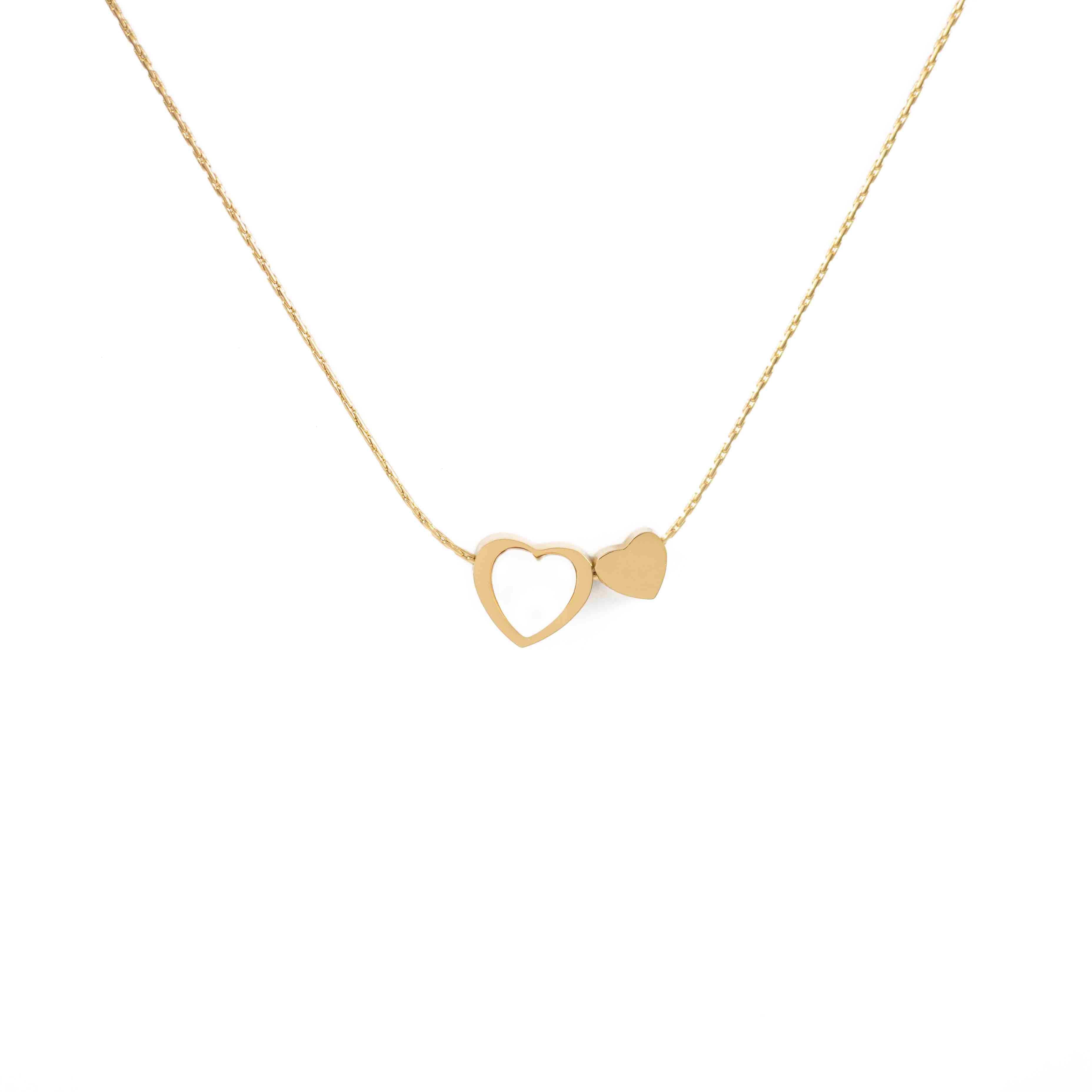 Двойно Колие Сърце със Седеф