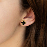 Сребърни Обеци Детелинка с 18К Златно Покритие S925