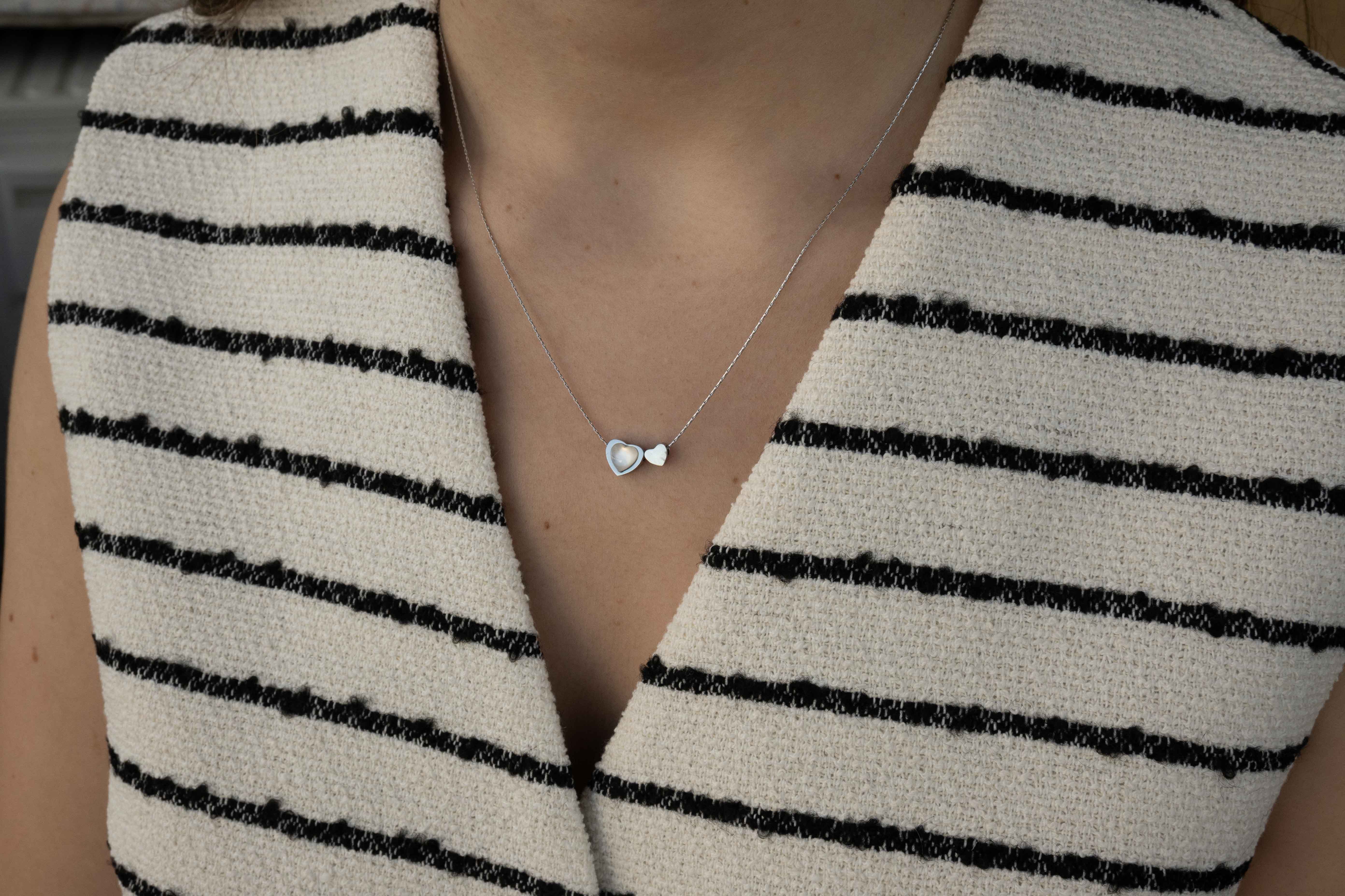 Двойно Колие Сърце със Седеф