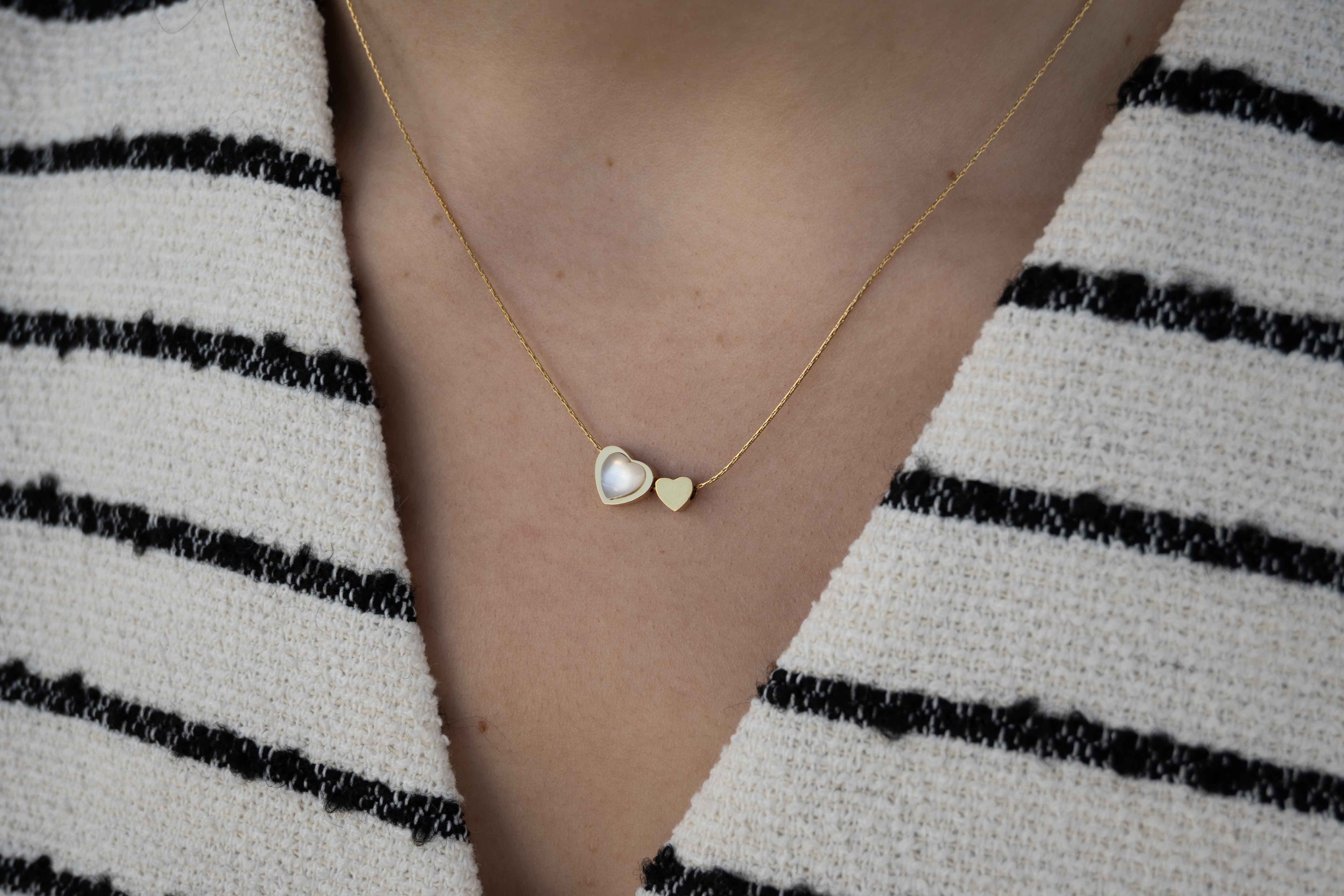 Двойно Колие Сърце със Седеф