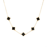 Сребърно Колие Детелина с 18К Позлата S925