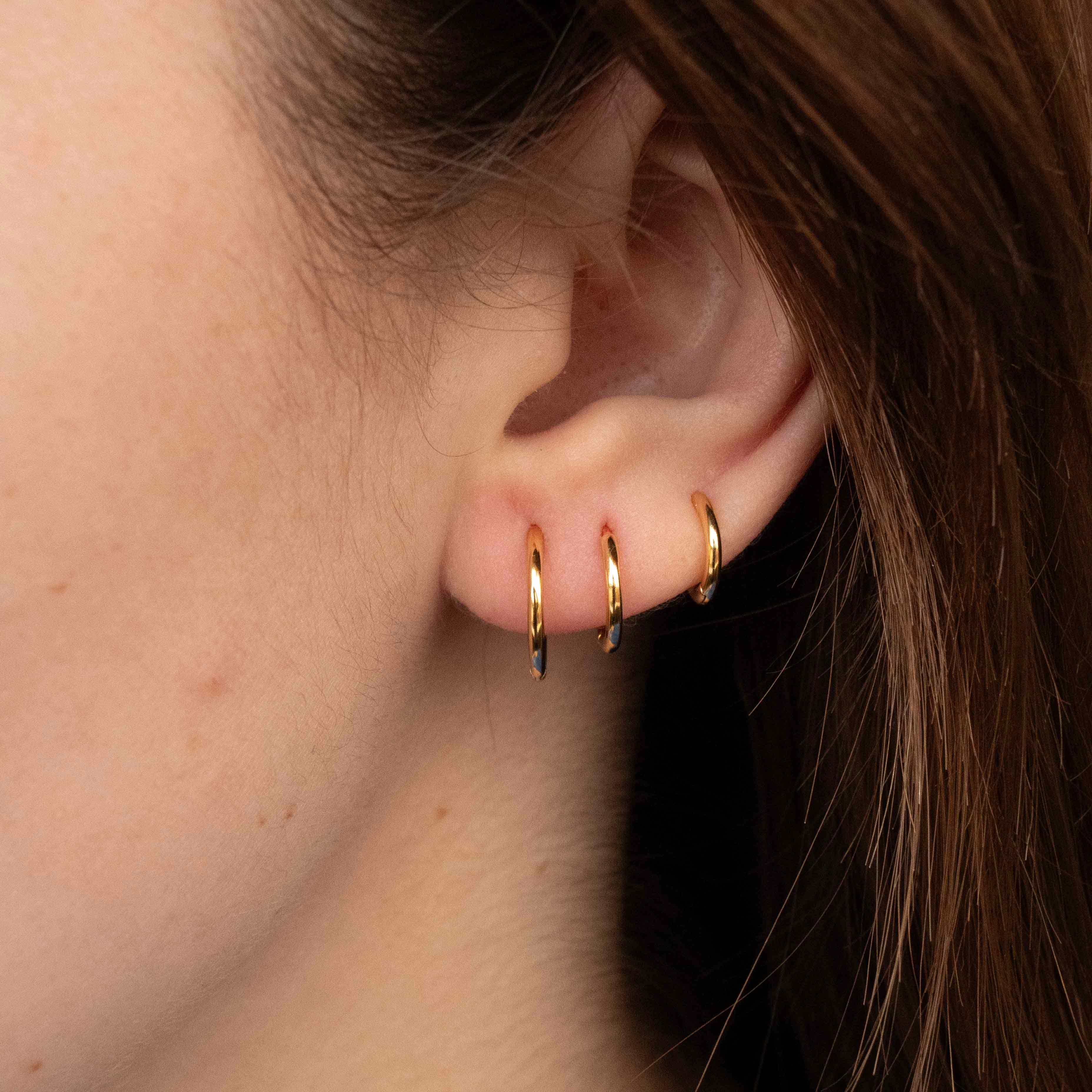 Сет от 3 Сребърни Обеци Халки S925 с 18К Златно Покритие