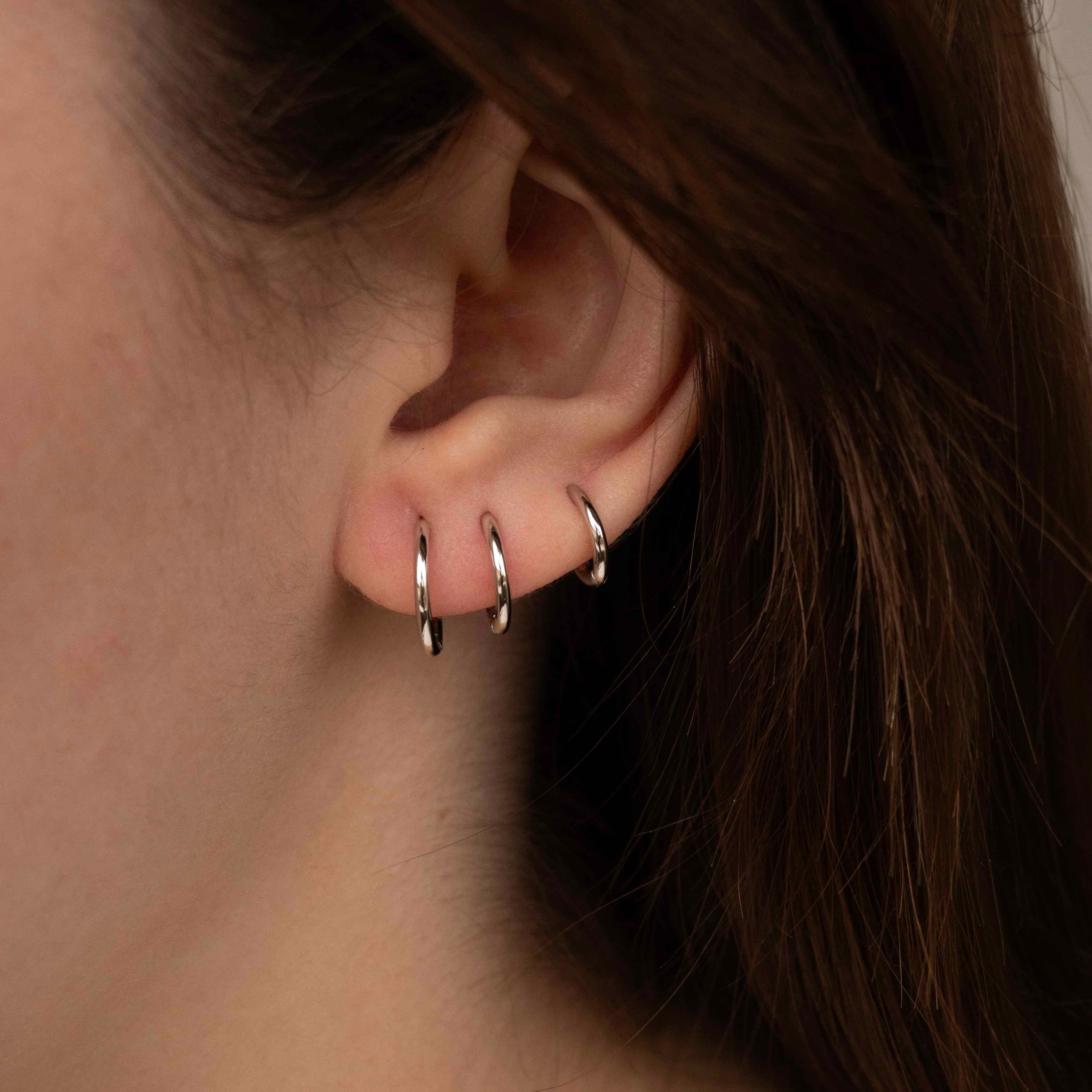 Сет от 3 Сребърни Обеци Халки S925 с 18К Златно Покритие