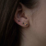 Сет 4 Сребърни Обеци с Натурален Лапус Азулис S925