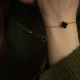 Гривна One Clover от сребро с 14К златно покритие