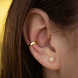 Сребърна Обеца Golden Wave с 14К Позлата S925