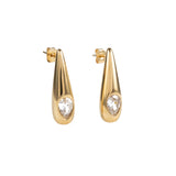 Обеци Aura Drop с 18К Златно Покритие – луксозни пиърсинг обеци с кубичен цирконий, идеални за обеци за хрущял.